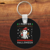 Christmas Ghost I Prefer Halloween Ugly Xmas Men W Schlüsselanhänger (Vorderseite)