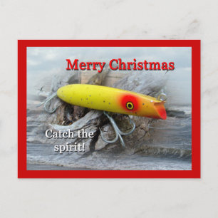 Christmas Gibbs Darter Vintage-Salzwasser-Köder Feiertagspostkarte