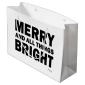 Christmas Gift Bag | Merry & All Things Bright Große Geschenktüte (Rückseite Schrägansicht)