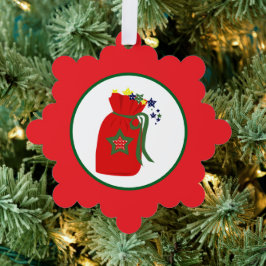 christmas gift bag ornament karte