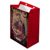 CHRISTMAS GIFT BAG RENAISSANCE MADONNA UND KIND MITTLERE GESCHENKTÜTE (Vorderseite Schrägansicht)