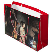CHRISTMAS GIFT BAG RENAISSANCE NATIVITÄT GROßE GESCHENKTÜTE (Rückseite Schrägansicht)