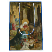 CHRISTMAS GIFT BAG RENAISSANCE-NATIVITÄTSBILDUNG MITTLERE GESCHENKTÜTE (Rückseite)