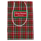 Christmas Gift Bags Red Green Plaid Holiday Accent Mittlere Geschenktüte (Vorderseite)