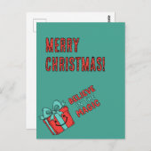Christmas Gift Box with Cheerful Message Postkarte (Vorne/Hinten)