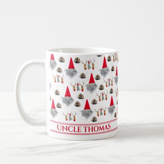 Christmas Gift For Uncle, Gnome & Reindeer Pattern Kaffeetasse (Links)