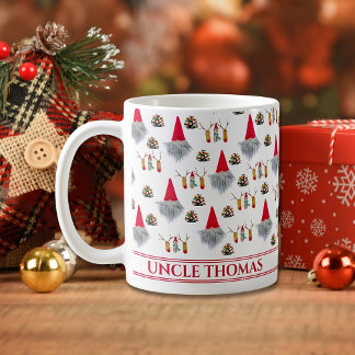 Christmas Gift For Uncle, Gnome & Reindeer Pattern Kaffeetasse