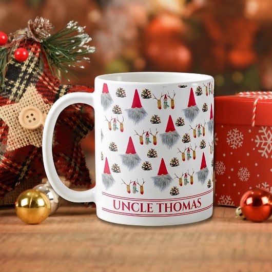 Christmas Gift For Uncle, Gnome & Reindeer Pattern Kaffeetasse