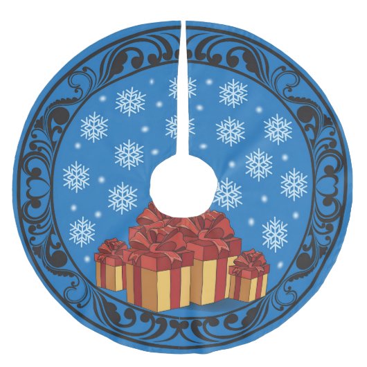 Christmas Gift Glow Polyester Weihnachtsbaumdecke (Vorderseite)