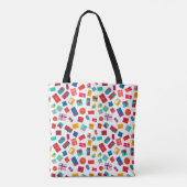 Christmas gift motif pattern in bright colours  tasche (Rückseite)