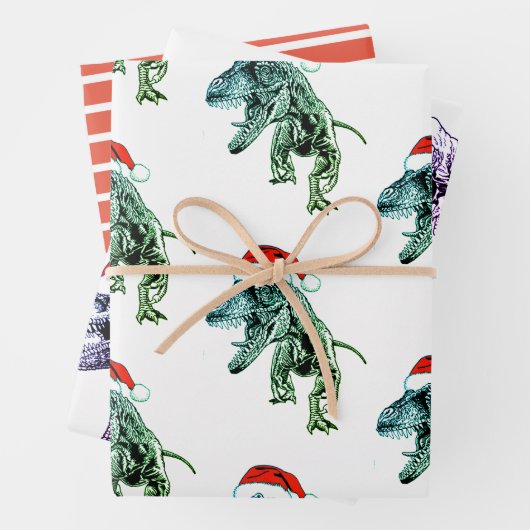 CHRISTMAS GIFT PAPIER SET DINOSAUREN MIT WEIHNACHT (Beispiel)