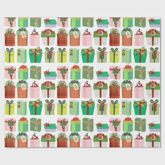 Christmas Gift Parcels Presents Pattern Geschenkpapier (Flach)