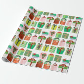 Christmas Gift Parcels Presents Pattern Geschenkpapier (Ungerollt)