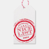CHRISTMAS GIFT santa nice list stamp red Geschenkanhänger (Vorderseite)
