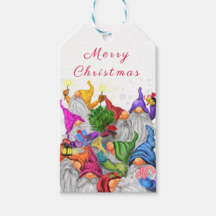 Christmas Gift Tags Gnomes Party Geschenkanhänger