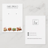 CHRISTMAS GIFT TOS TRAIN STUD EARRING DISPLAY VISITENKARTE (Vorne/Hinten)