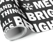 Christmas Gift Wrap | Merry and Bright Black White Geschenkpapier (Rolleneckpunkt)