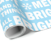 Christmas Gift Wrap | Merry and Bright Blue White Geschenkpapier (Rolleneckpunkt)
