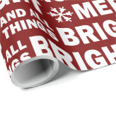 Christmas Gift Wrap | Merry and Bright Dark Red Geschenkpapier (Rolleneckpunkt)