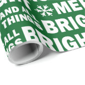 Christmas Gift Wrap | Merry and Bright Green White Geschenkpapier (Rolleneckpunkt)