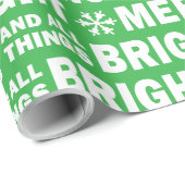 Christmas Gift Wrap | Merry and Bright Green White Geschenkpapier (Rolleneckpunkt)