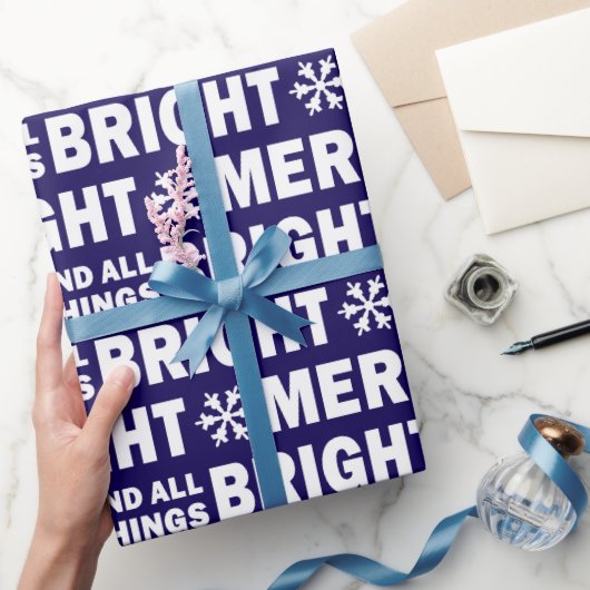 Christmas Gift Wrap | Merry and Bright Navy White Geschenkpapier (Schenken)