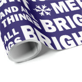 Christmas Gift Wrap | Merry and Bright Navy White Geschenkpapier (Rolleneckpunkt)
