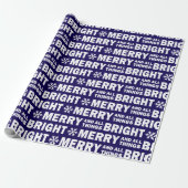 Christmas Gift Wrap | Merry and Bright Navy White Geschenkpapier (Ungerollt)