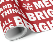 Christmas Gift Wrap | Merry and Bright Red White Geschenkpapier (Rolleneckpunkt)