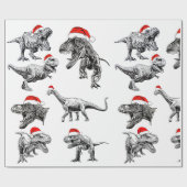 CHRISTMAS GIFT WRAP MIT DINOSAUREN MIT WEIHNACHTSM GESCHENKPAPIER (Flach)