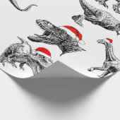 CHRISTMAS GIFT WRAP MIT DINOSAUREN MIT WEIHNACHTSM GESCHENKPAPIER (Ecke)