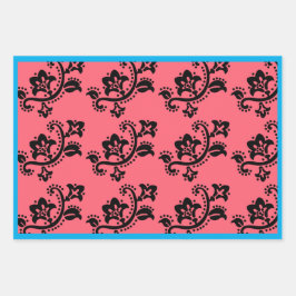 CHRISTMAS GIFT WRAP SHEED SCANDINAVIAN PATTERN GESCHENKPAPIER SET