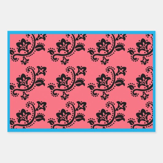 CHRISTMAS GIFT WRAP SHEED SCANDINAVIAN PATTERN GESCHENKPAPIER SET (Vorderseite)