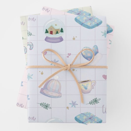 Christmas Gift Wrap with Festive Holiday Patterns Geschenkpapier Set (Beispiel)