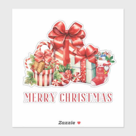 Christmas Gifts Presents Candy Cane Stickers  Aufkleber (Blatt)