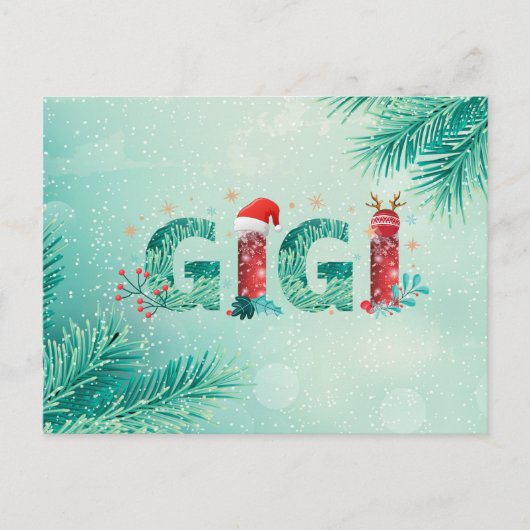 Christmas Gigi Postkarte (Vorderseite)