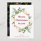 Christmas Gilded Greenery | Foto zurück Feiertagskarte (Vorne/Hinten)