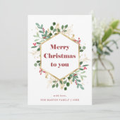 Christmas Gilded Greenery | Foto zurück Feiertagskarte (Stehend Vorderseite)