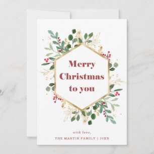 Christmas Gilded Greenery Foto zurück Feiertagskarte