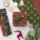 Christmas Gilded Leather Reindeer Geschenkpapier Set