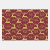 Christmas Gilded Leather Reindeer Geschenkpapier Set (Vorderseite)