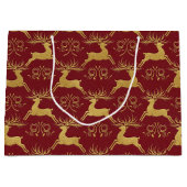Christmas Gilded Leather Reindeer Red Große Geschenktüte (Vorderseite)