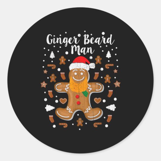 Christmas Ginger Beard Man Mustache Hair Runder Aufkleber (Vorderseite)