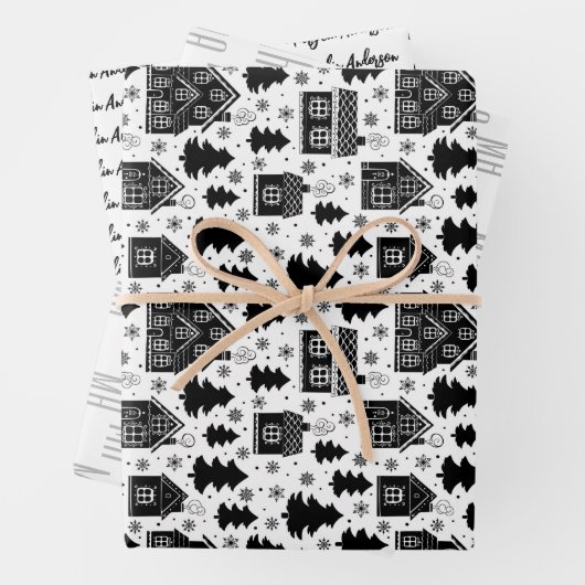 CHRISTMAS GINGER BREAD HOUSE CUSTOM MONOGRAM GESCHENKPAPIER SET (Beispiel)