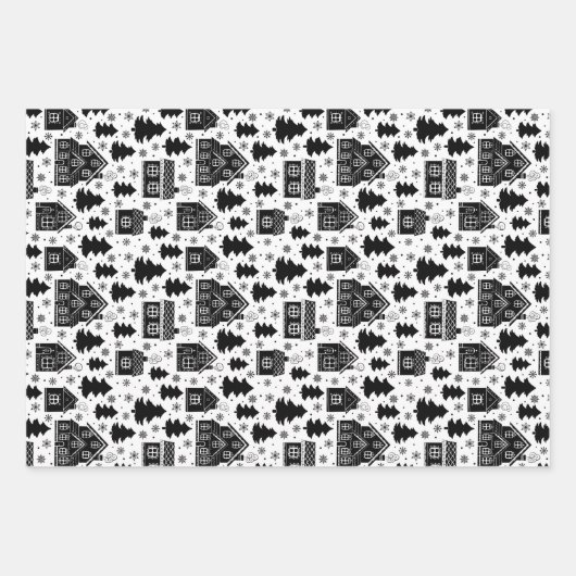 CHRISTMAS GINGER BREAD HOUSE CUSTOM MONOGRAM GESCHENKPAPIER SET (Vorderseite)