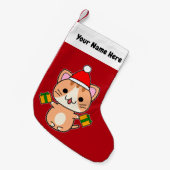 Christmas Ginger Tabby Cat Kleiner Weihnachtsstrumpf (Vorderansicht (hängend))