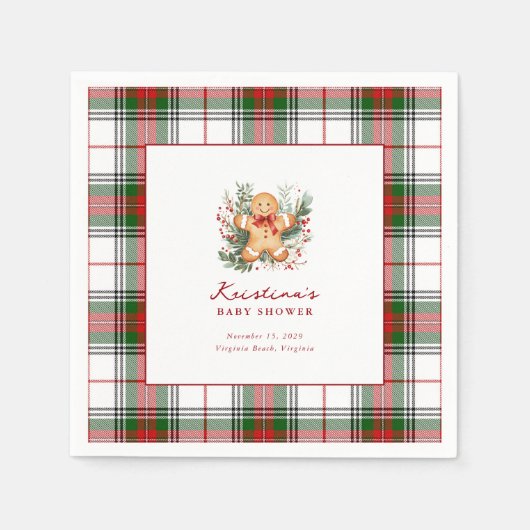 Christmas Gingerbread Baby Showcocktail Napkin Serviette (Vorderseite)