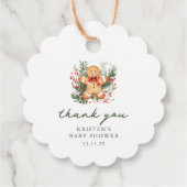 Christmas Gingerbread Baby Shower Favor Tag  Geschenkanhänger (Rückseite)