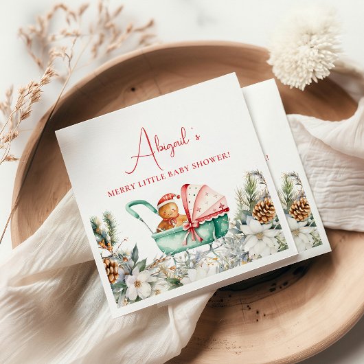 Christmas Gingerbread Baby Shower Serviette