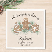 Christmas Gingerbread Boy's Baby Shower Serviette